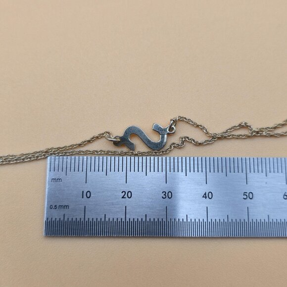 18.5 Inch Gold Over Sterling Silver Letter S Chain Necklace A5995 - Picture 5 of 6